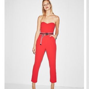 Strapless sweetheart neckline jumpsuit